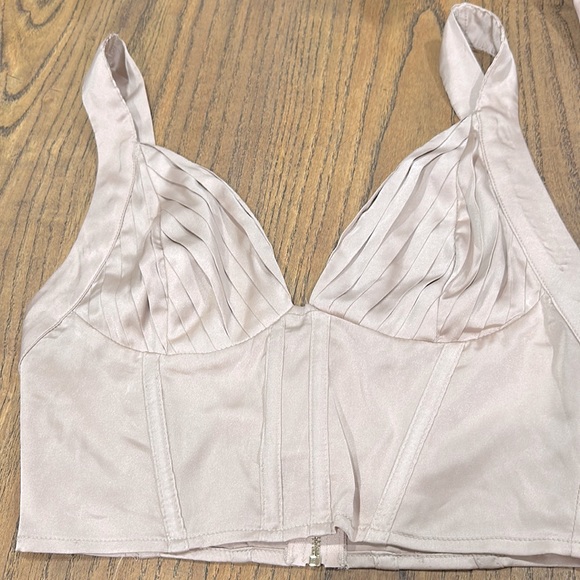 TOP CHIC CORSET SATIN BLOUSE SIZE SMALL - Picture 2 of 5